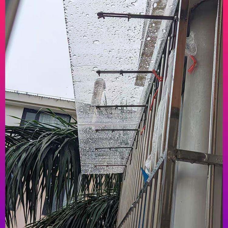 免打孔隐形静音雨棚阳台防盗网窗户遮雨板家用窗台防水透明挡雨无