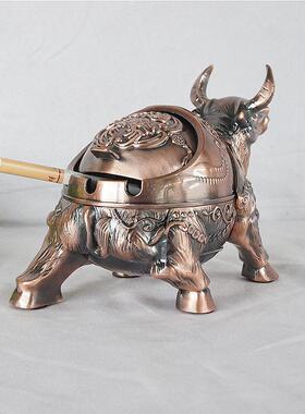 创意电镀防风防烟烟摆牛气冲牛形烟灰天烟灰缸家居件灰送朋友住新
