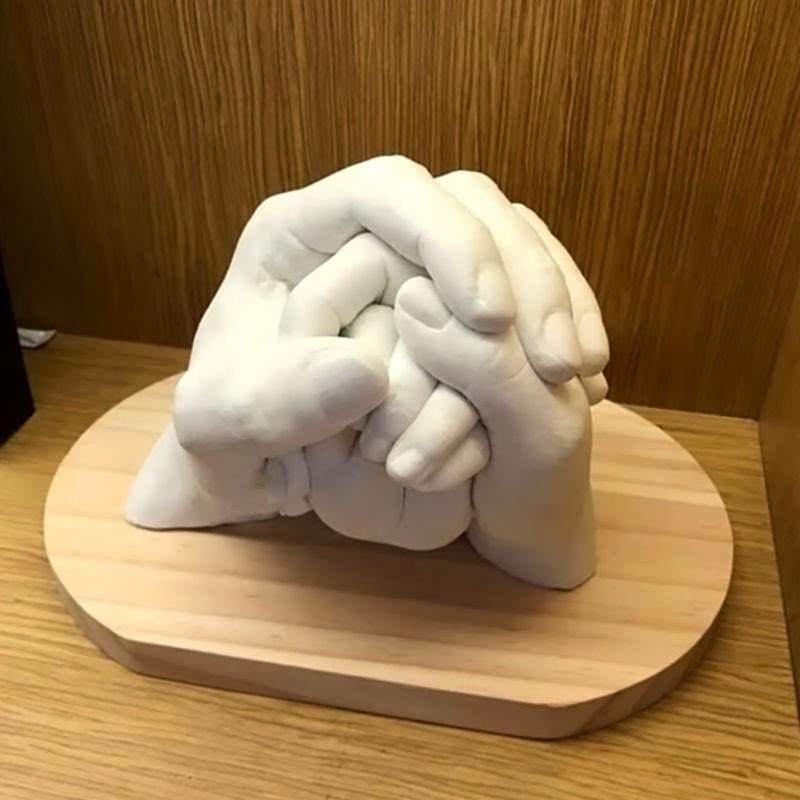 手模型diy克隆粉模型粉纪念品制作3D石膏手脚印三口之家成人三手