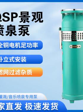 QSP不锈钢喷泉泵社区假山大流量音乐喷泉专用电动潜水泵变频铸铁