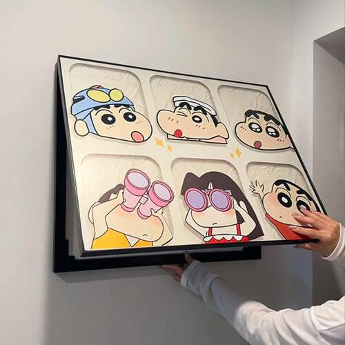 【新家的100个快递】蜡笔小新电表箱装饰画玄关客厅电箱遮挡挂画