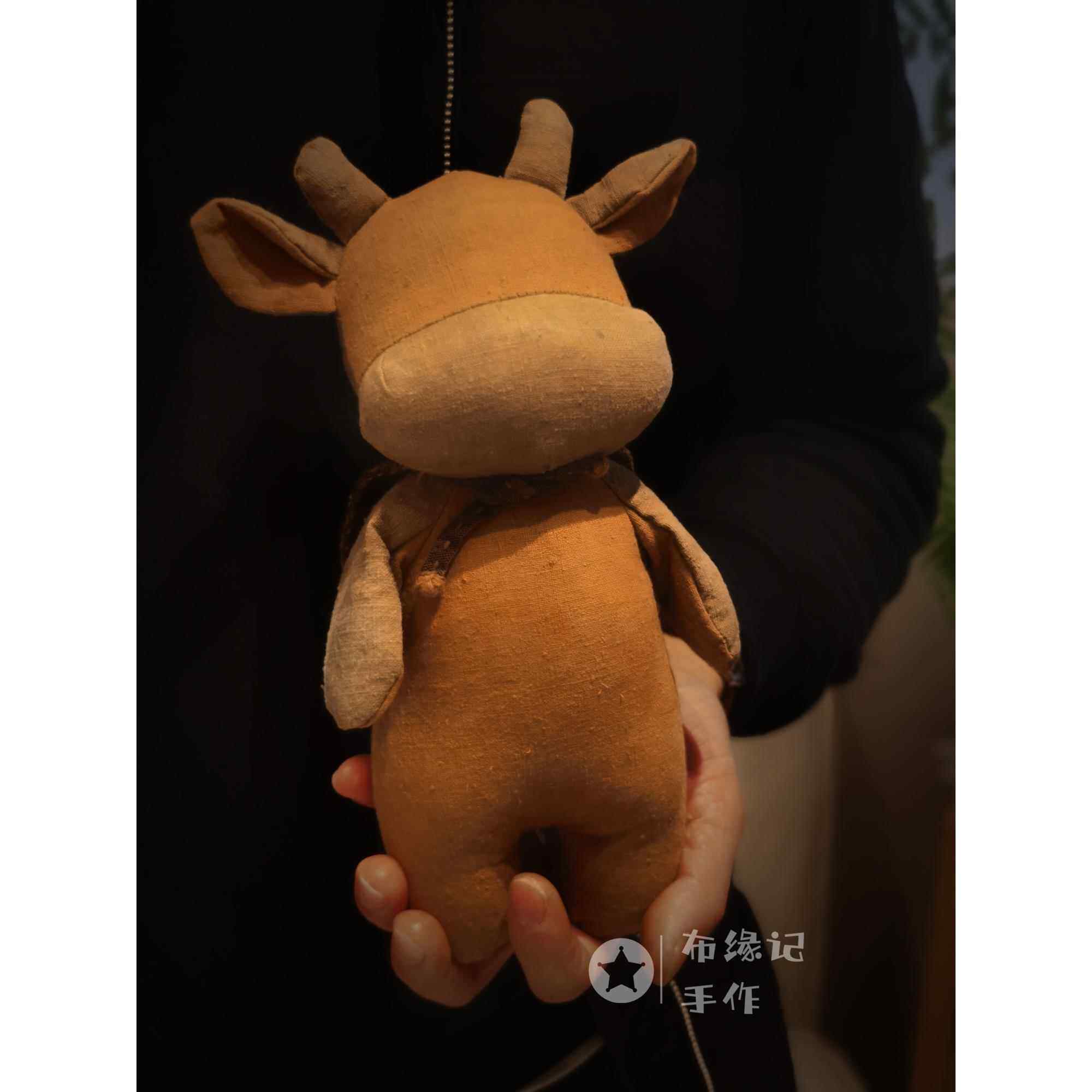 高档布记柿染土布牛憨牛轰轰牛年吉憨祥物新年生礼物本命缘年肖牛