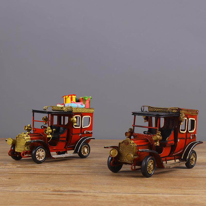 zakka复古铁皮迷你汽车模型 甲壳虫老爷车家居摆件创意装饰品