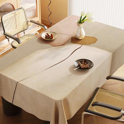 高档红网围感莫氛水兰迪桌布免洗防油防防滑轻奢高级感茶几布餐桌