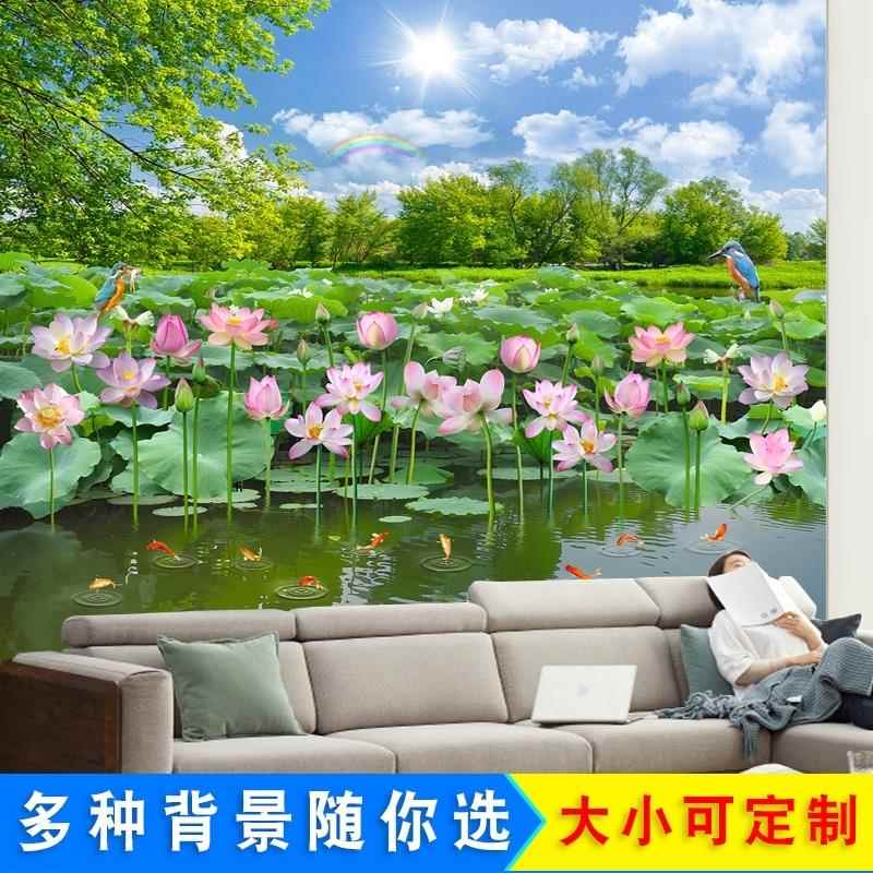 墙贴自粘3d立体风景画电视背景墙墙纸画房间客厅沙发装饰创意壁画