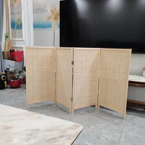 竹片竹编儿童幼儿园区角办公酒店小屏风隔断活动区域移动折屏玄关