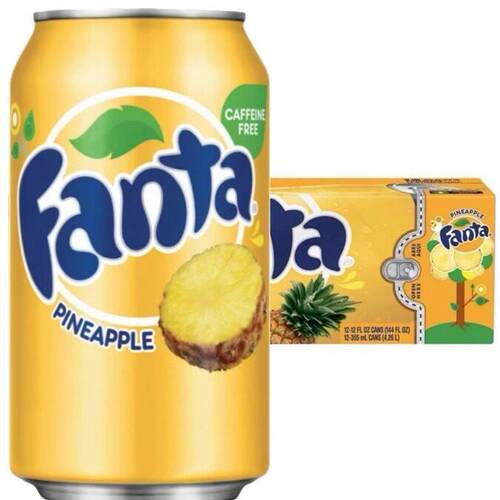 6月到期 美版芬达凤梨味355ml 美国进口Fanta芬达碳酸饮料汽水