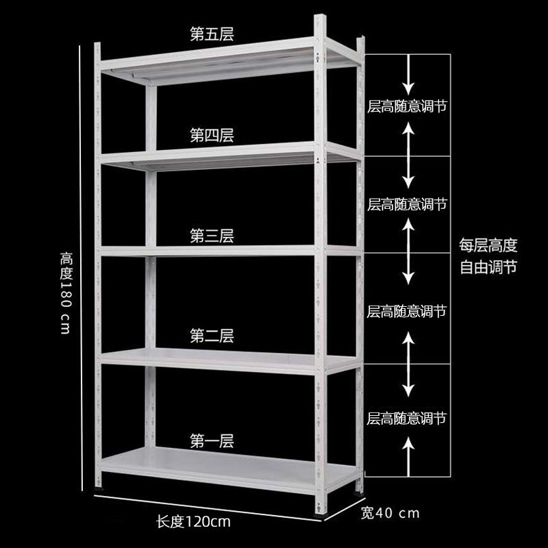 置物架多层加厚角钢货架展示架家用可调节仓储置物架超市储物铁架
