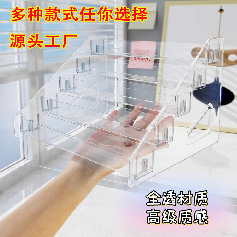 指甲油梳妆台化妆品透明收纳桶