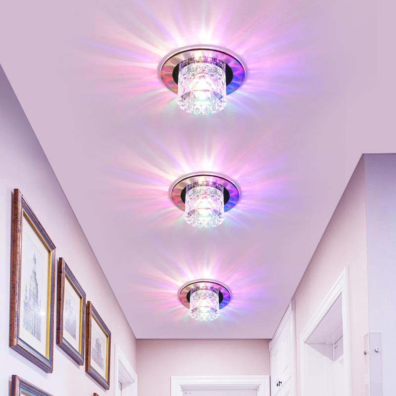 现代简约水晶过道灯走廊灯嵌入式led玄关门厅楼道阳台灯筒灯射灯