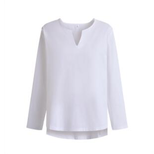 and linen shirt for sleeved cotton long Men collarless