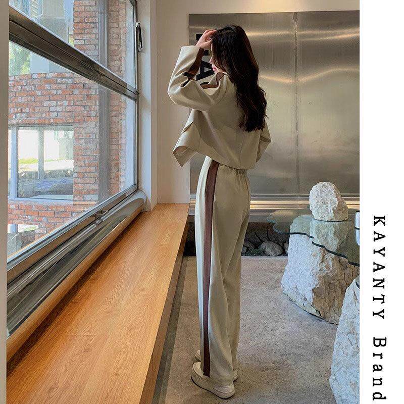 KAYANTY休闲运动风小西装套装女2025春秋气质御姐风高级感两件套