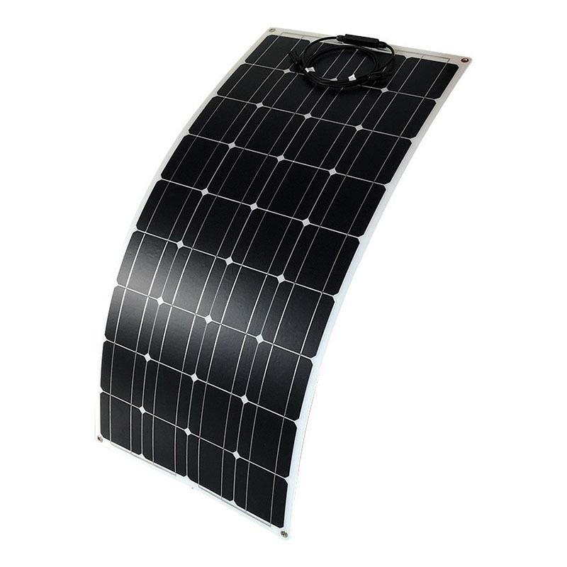 80W100W柔性太阳能电池板18V单晶硅发电板露营房车车顶应急充电板