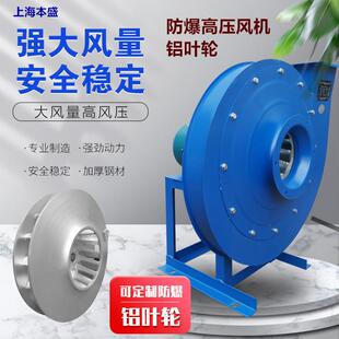 B9-19高压离心风机铝叶轮防爆电机0.75/1.1/2.2/3/4/5.5/7.5/11kw