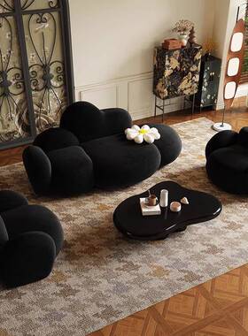 网红奶油风布艺沙发家用小户型云朵沙发客厅办公室异形懒人小沙发