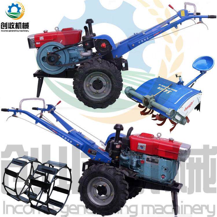 两轮手扶拖拉机可配玉米花生小麦播种机田园管理旋耕机土豆收获机