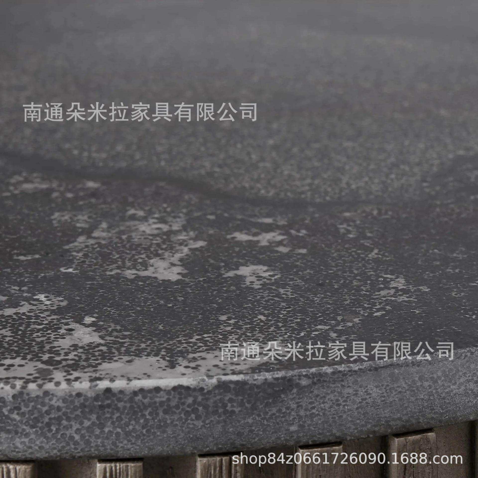 RH美式小户型客厅橡木大理石边几现代简约时尚实木边桌角几圆形