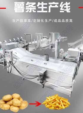 供应土豆条油炸生产线 全自动土豆深加工设备 薯条中型油炸流水线