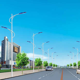 220v路灯防水灯市政道路米市电米灯头路杆户外批发10路灯led6双臂