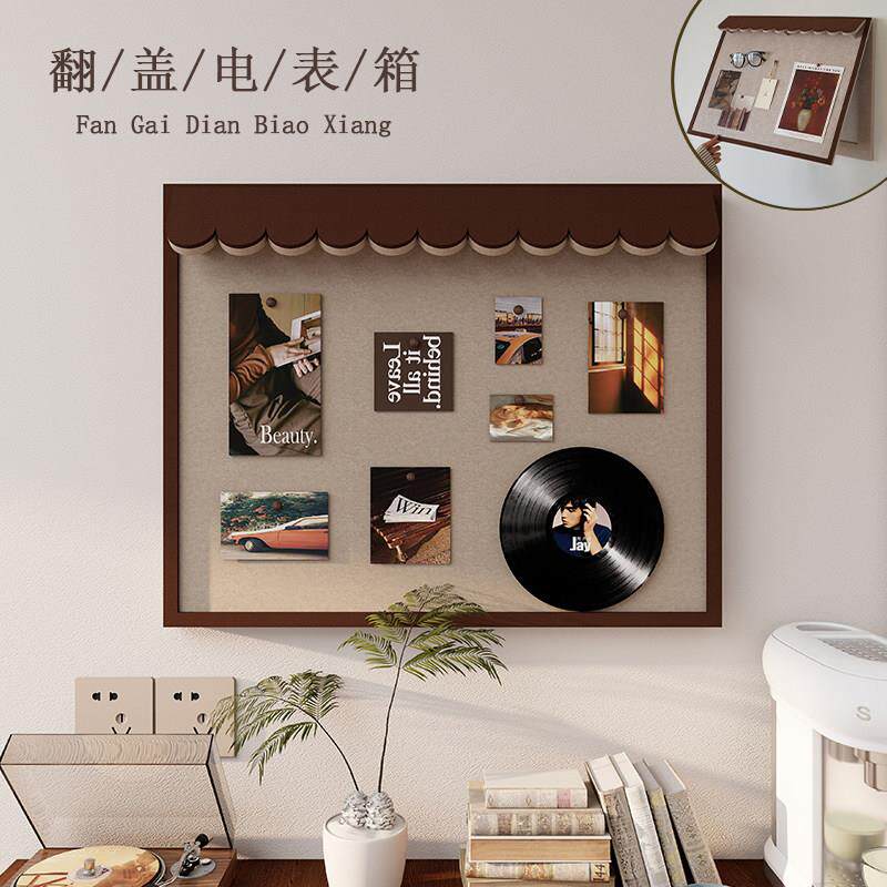 入户玄关墙面装饰创意屋簷电表箱装饰画轻奢高级感配电箱遮挡挂画