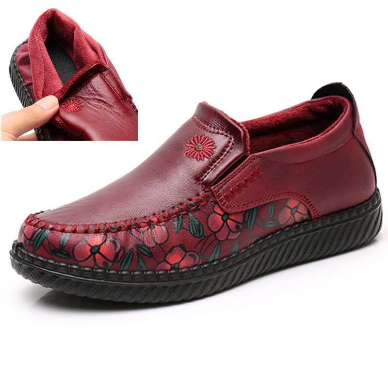 高档中年二棉鞋女防滑软底妈妈鞋北京布鞋女薄绒休防老水奶闲老人