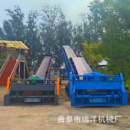 16米长皮带料带煤块石子装卸机MCE传送带石料宽用螺扒旋上料机