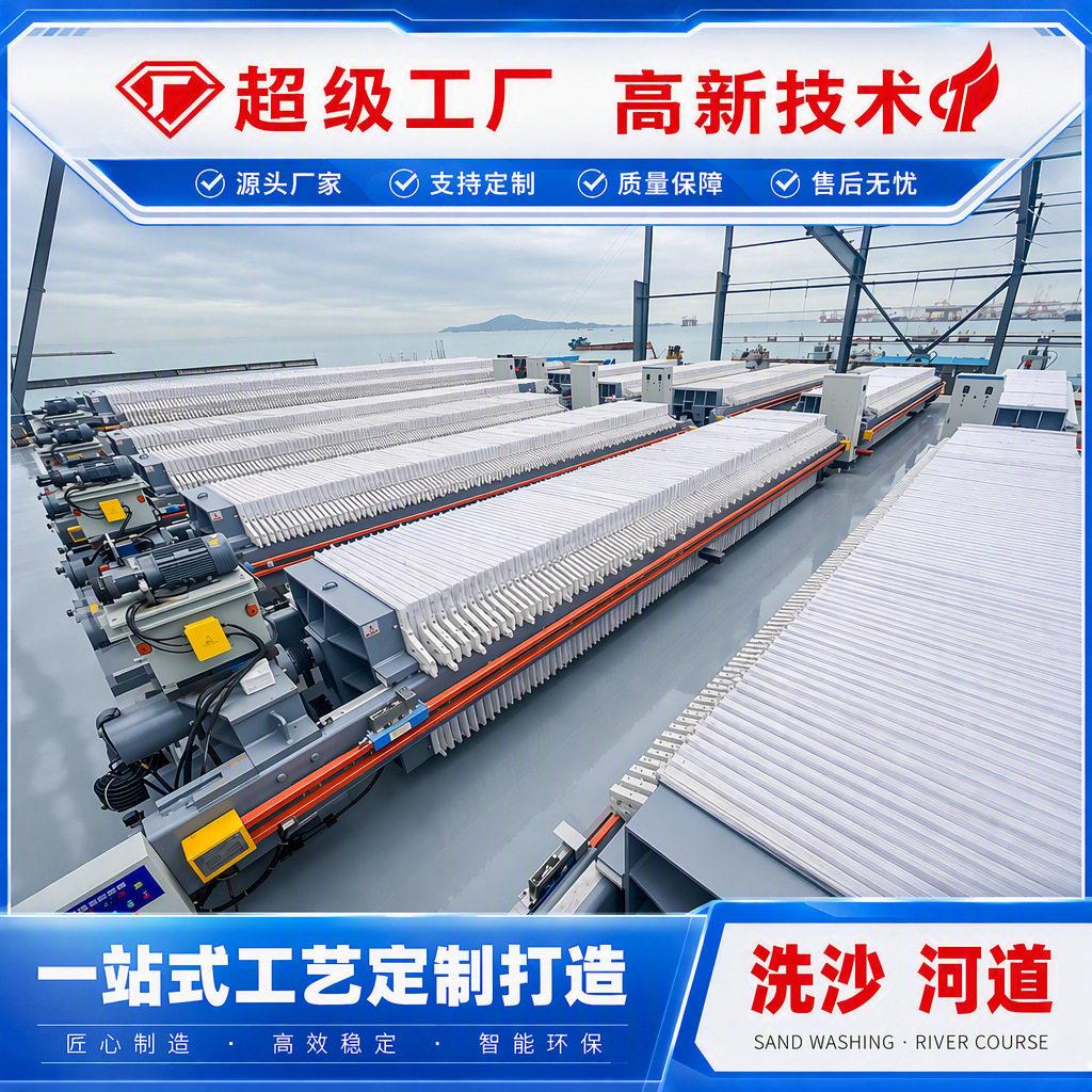 大型污泥脱水厢式压滤机自动污水处理分离泥浆过滤机板框压滤机