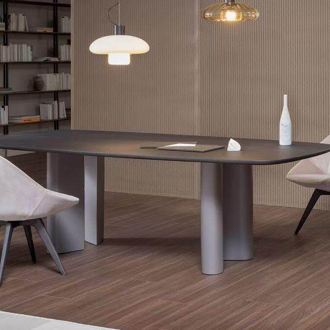 北欧设计极简实木长桌现代简约餐桌创意办公桌书桌个性洽谈会议桌