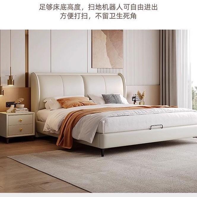 现代皮艺床轻奢意式皮床1.5简约家用双人床1.8北欧婚床主卧卧室