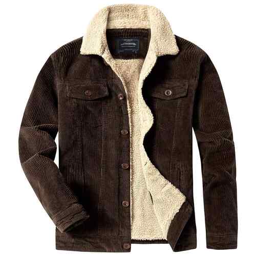 Male youth multi bag corduroy jacket, warm cotton
