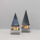 客厅家居锥形水晶软 饰品摆件奢酒店卧室电视柜装 欧式 几何轻玄关装