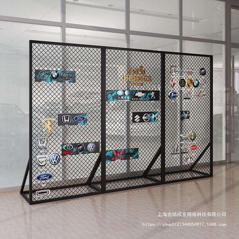 架铁丝网展示架网架立式网格屏风隔断落地铁饰品店活动会展菱形