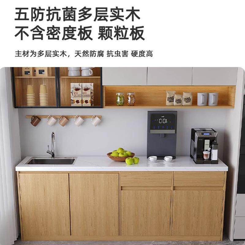 源头工厂水吧台一体餐边柜靠墙茶水间咖啡大理石吧台办公室切洗台