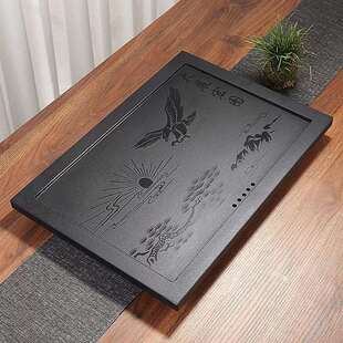 家用石头茶台漏水整块简约盖板 2cm乌金石茶盘可定嵌入式