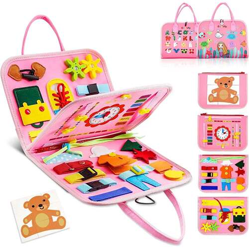 Montessori Toddler Busy Board,Autism Sensory Toys，Education