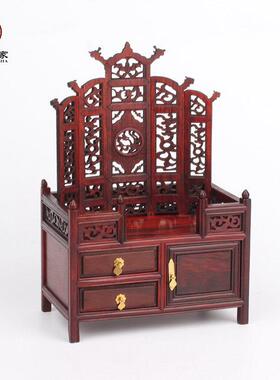 中国风礼品木雕工艺品模型家具摆件明清古典红木家具红酸枝梳妆台