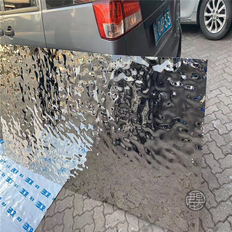 水波纹不锈钢板加工定做酒店天花大堂吊顶背景墙亮镜面金属波浪板
