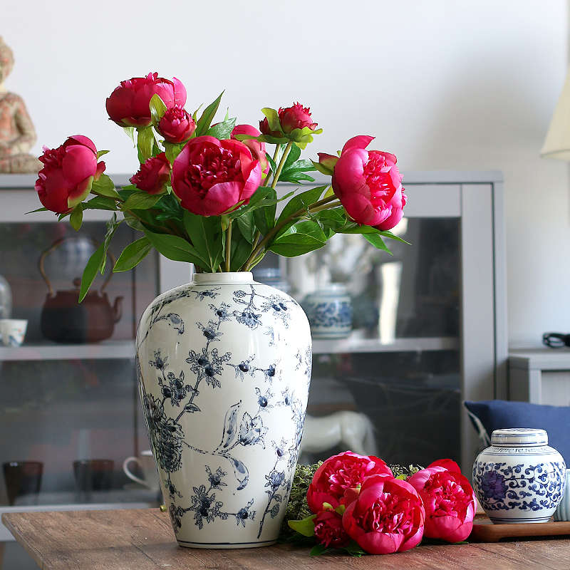 手感保湿仿真花芍药粉色牡丹轻奢高档客厅卧室装饰花家居摆件假花
