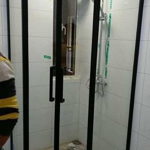 淋浴房门一极简淋浴房字形隔断浴室卫生间427玻璃推拉移分门干湿