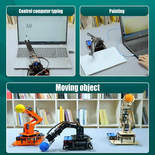 STEM5轴机械臂兼容Arduino可模仿/绘画小微创客机械手