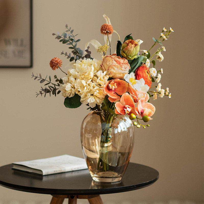 法式轻奢风高端彷真花摆件客厅花束假花摆设蝴蝶兰餐桌装饰花