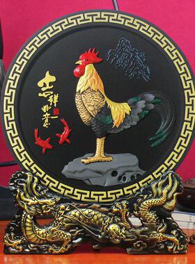 金鸡饰品大公鸡工艺品生肖鸡招财进宝风水家居客厅电视酒柜创意小