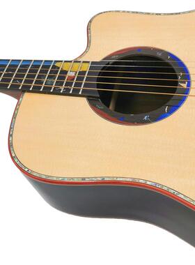 41寸全单吉他云杉瑰木UYK全单板吉他高演r出gu玫ita民谣木端吉他