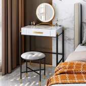 梳妆台小型卧室现代简约化妆台小户型迷你家用轻奢实木岩板化妆桌