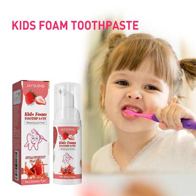 Jaysuing Children's Foam Toothpaste, Fruit-Flavored Pressuri