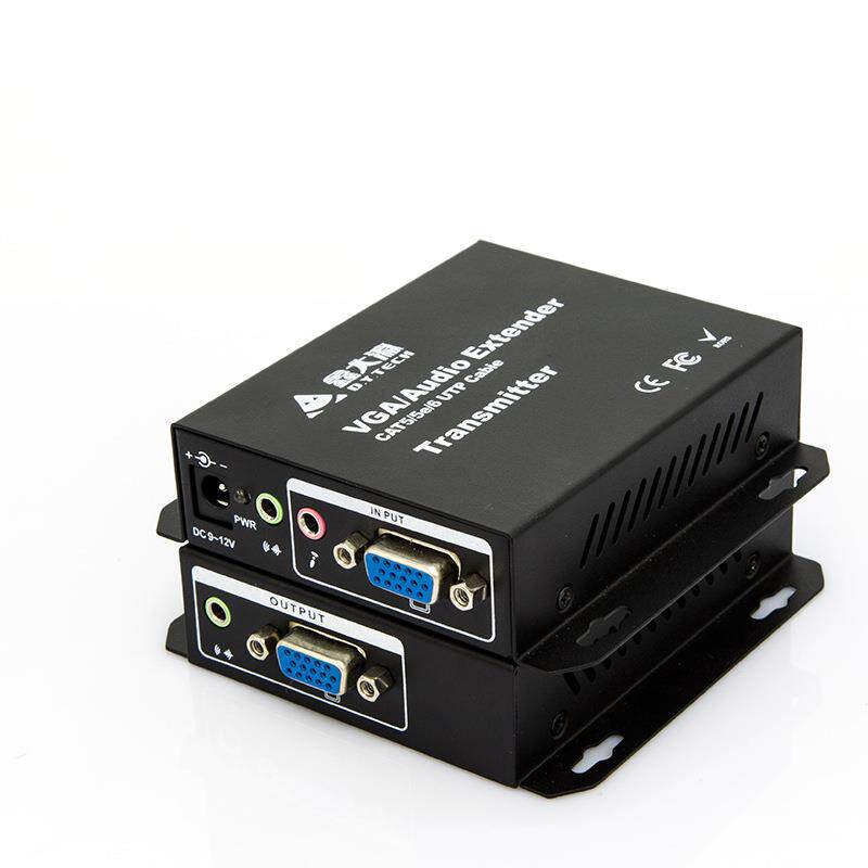 vga延长器网络vga网线延长器300米rj45高清视频信号带音频分配器