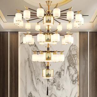 楼梯 楼别墅客厅大吊灯中空大楼挑空中跃层大中厅新式 796新式 复式