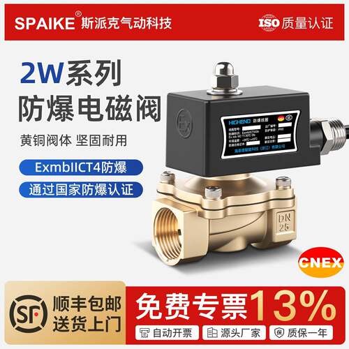 IICT4防爆电磁阀粉尘防爆阀水阀门切断阀常闭二通电磁控制阀DC24V