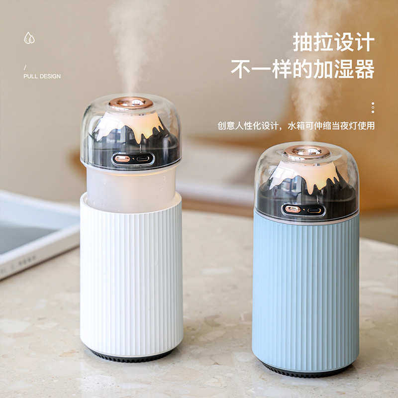 车载火山加湿器雾化香薰喷雾机汽车用氛围灯小型加湿器