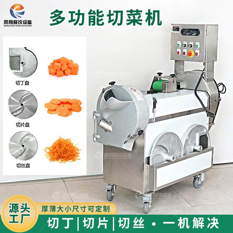 凤翔 多功能土豆萝卜切片切丝切丁切块商用双头果蔬切菜机厂家